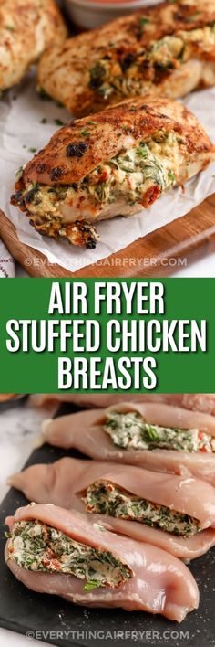 Air Fryer Stuffed Chicken, Air Fryer Recipes Uk, Boneless Skinless Chicken Breast Recipes, Skinless Chicken Breast Recipes, Air Fryer Recipes Chicken Breast, Stuffed Chicken Recipe, New Air Fryer Recipes, Air Fryer Recipes Snacks, Stuffed Chicken Breasts