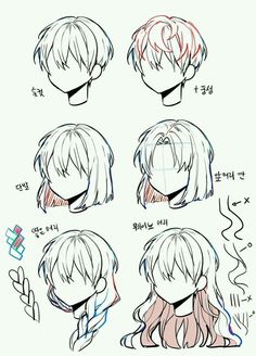 how to draw anime hair step by step