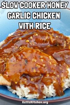 slow cooker honey garlic chicken with rice