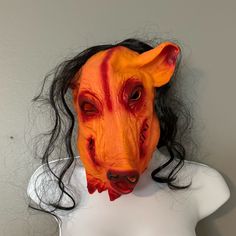 Pig Face Mask From Saw The Movies Never Worn Pig Face, Black Red, Face Mask, Black And Red, Mask, Red, Black, Color