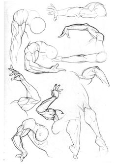 a drawing of some people doing different things in the same direction, including hands and feet