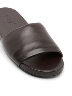 Spanciata Sandals from MarsellComposition: 100% Leather Elegant Brown Slides With Leather Sole, Classic Open Toe Calf Leather Slides, Luxury Slip-on Sandals With Textured Sole, Luxury Brown Slide Sandals, Open Toe Slides With Leather Footbed And Calf Leather, Open Toe Calf Leather Slides With Leather Footbed, Open Toe Slides With Leather Footbed, Luxury Leather Slides With Flat Heel, Elegant Slides With Leather Sole And Single Toe Strap