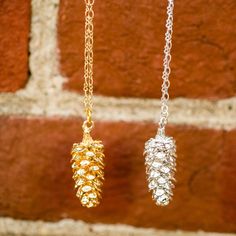 Pine cone pendant on a 30 inch adjustable chain. Pine cone is about and inch long and .5 inch wide.  Gold or silver plated Pine Cone Pendant, Pine Cone Necklace, Pinecone Necklace, Pinecone Pendant, Pine Cone, Pine Cones, Pottery Art, Pendant Necklaces, Necklace Etsy