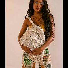 Nwt Free People Adria Macrame Tote Cream Sold Out Bohemian Macrame Crochet Bag For Spring, Casual Cream Crochet Bag With Macrame, Beige Macrame Crochet Summer Bag, Summer Beige Crochet Bag With Macrame, Beige Macrame Crochet Bag For Summer, Casual Spring Crochet Macrame Bag, Casual Crochet Macrame Bag For Spring, Casual Spring Macrame Crochet Bag, Casual Macrame Crochet Bag For Spring