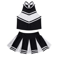 PRICES MAY VARY. Costume is made of polyester and spandex material, hand wash recommended Size Table means age ranges for girls, but they are for general guidance only Sleeveless, stand collar, hidden back zipper closure for easy dressing. Soft fabrics, comfortable to wear Matching wide elastic waistband skirt with knife pleated design. Beautiful cheer rooter costume for your girl Good choice for dress-up, role-playing, stage costumes, dancewear, dancing competition, etc Set Include: 1Pc Tops, 1 Cheerleading Costume, Elastic Waistband Skirt, Cheerleader Costume, Cheerleading Uniforms, Knife Pleat, Girls Sports, Pleated Skirts, Stage Costume, Costume Outfits