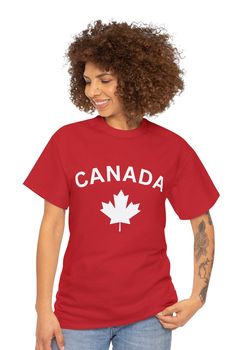 "Canadian Shirt, Canada Flag Tee, Canada Day July 1st Shirt, Gift For Canadian, Canada Lover T-Shirt, Canada Maple Leaf Shirt, Toronto Shirt. ------------------------------------------------------- * Fast Shipping - For quick delivery ,Top Quality Printing * Available sizes S, M, L, XL, 2XL ,3XL,4XL,5XL * Full Customization Available. Need different wording? Just message us before ordering. We reply fast. ------------------------------------------------------- The unisex heavy cotton tee is the basic staple of any wardrobe. It is the foundation upon which casual fashion grows. All it needs is a personalized design to elevate things to profitability. The specially spun fibers provide a smooth surface for premium printing vividity and sharpness. No side seams mean there are no itchy interrup Red Crew Neck T-shirt With Name Print, Casual Red T-shirt With Name Print, Red Crew Neck Shirt With Name Print, Casual Red Shirt With Name Print, Leaf Shirt, Canada Maple Leaf, July 1st, Canada Day, July 1