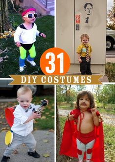 there are pictures of children dressed up in costumes