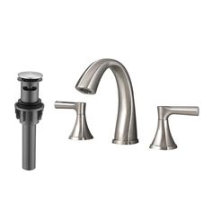 a faucet with two handles and nozzles