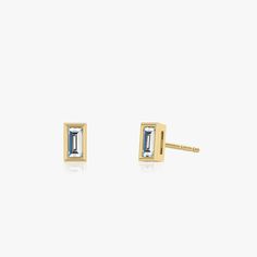 The Bezel Solitaire Studs combine vintage-inspired detail and modern appeal together for a look that’s timelessly elegant. 14k Gold Baguette-cut Diamond Earrings For Formal Occasions, Classic Gold Baguette Cut Diamond Earrings, Fine Jewelry 14k Gold Baguette Earrings, 14k Gold Baguette Earrings Fine Jewelry, Formal 14k Gold Baguette-cut Diamond Earrings, Classic Diamond Earrings With Baguette Diamonds, Classic 14k Gold Earrings With Baguette Diamonds, Timeless Diamond Earrings With Baguette Diamonds In 14k Gold, Classic 14k Gold Diamond Earrings With Bezel Setting