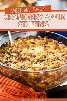 This Cranberry Apple Stuffing combines the sweetness of apples with the tang of cranberries, making it a perfect addition to your Thanksgiving menu. Whether baked in a casserole dish or used to stuff your turkey, this dish is a must-have for Thanksgiving potlucks and Friendsgiving gatherings. It's a classic Thanksgiving favorite that brings a modern twist to traditional stuffing recipes. Try this easy dinner idea to impress your guests. #stuffing #recipe Cranberry Apple Stuffing, Fruit Stuffing, Traditional Stuffing Recipe, Thanksgiving Menu Recipes, Thanksgiving Cranberry, Apple Stuffing, Best Stuffing, Cranberry Thanksgiving