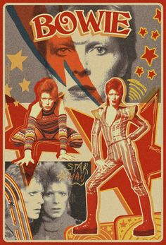 70s Bands Posters, 1970s Band Posters, 1970s Music Aesthetic, Freddie Mercury And David Bowie Costume, David Bowie Poster Vintage, David Bowie Print, 1960s Music Aesthetic, Rockstar Poster Design, 70s Poster Aesthetic