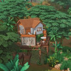 Sims 4 Earthy House, Sims 4 Forgotten Hollow Build, Ts4 Willow Creek, Willow Creek Sims 4 Rebuild, Lotes The Sims 4, In The Jungle, The Sims4, Tree House