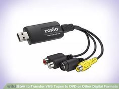 the roxio usb cable has two yellow and black connectors attached to it