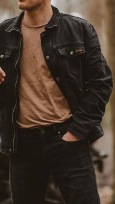 Gear | Freddie Dobbs Black Jean Jacket Outfit, Vintage Black Boots, Black Jeans Jacket, Jean Jacket Outfits Men, Black Denim Jacket Outfit, Mens Black Jeans, Crow Family, Women Leather Jacket, Leather Jacket Outfit Men