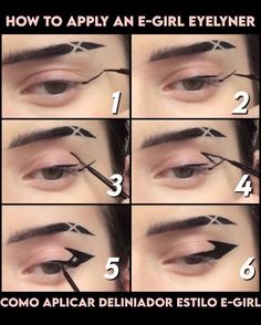 Alternative Eyeliner Hooded Eyes, Eyeliner Inspo Hooded Eyes, Emo Makeup For Hooded Eyes, Alternative Makeup Hooded Eyes, Eyeliner E Girl, E Girl Makeup Looks, Egirl Eyeliner Ideas, Egirl Eyeliner Tutorial, E Girl Eyeliner