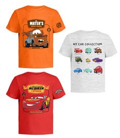 PRICES MAY VARY. Show Off With 'A Little Sizzle': Your little ones will look as stylish as Lightning McQueen himself, thanks to the vibrant, colorful prints on these officially licensed Walt Disney Cars’ T-Shirts - they'll be “Floating like a Cadillac” and “Stinging like a Beamer” in no time Unique Designs Keep Them In The Racing Spirit: Each Cars T-Shirt 3-Pack comes with three colorful designs inspired by Lightning McQueen’s journey from Radiator Springs to the Stanley Cup, so your kid will al Kids Feelings, Tow Mater, Cars Lightning Mcqueen, Radiator Springs, Spring Racing, Birthday Kids, Toddler Birthday, Lightning Mcqueen, Disney Cars