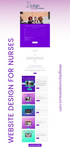 the website design is designed to look like it has purple and blue colors on it