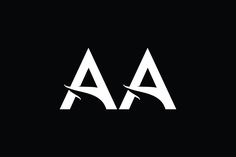 the letter a is made up of two white letters on a black background with an arrow