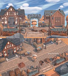 an animated image of a town with lots of houses