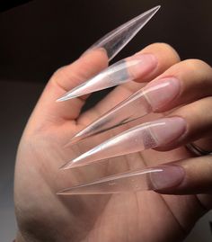 White Jelly Nails, Remove Acrylic Nails, Angel Nails, Clear Acrylic Nails, Stiletto Nail Art, Claw Nails, Pointed Nails, Stiletto Nails Designs, Exotic Nails