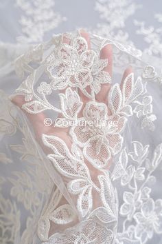 Floral Bridal Lace/ Bridal Lace Material/ Off-white Bridal Lace/ Floral Wedding Lace/ Couture Lace // L24-693 - Etsy Cream Lace Veil With Lace Work, Elegant Wedding Tulle Fabric With Lace Trim, Delicate Lace Wedding Dress For Ceremony, Ceremony Wedding Dress With Delicate Lace, Delicate Scalloped Lace For Weddings, Elegant Wedding Tulle Fabric With Crochet Lace, Delicate Lace Tulle Fabric For Wedding, Elegant Crochet Lace Tulle Fabric For Wedding, Delicate Lace With Lace Patchwork For Wedding