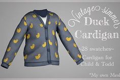 a cardigan with rubber ducks on it