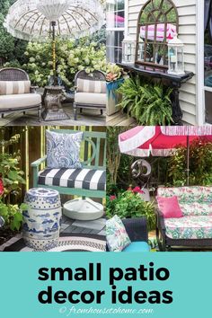 small patio decor ideas with text overlay