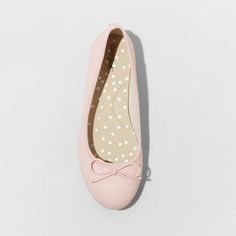 Dress up your little one in cute style in these Diana Slip-On Ballet Flats from Cat & Jack™. These slip-on ballet flats feature a soft upper, and they're designed with a memory foam insole for extra cushioning and comfy walking. Featuring a closed-toe design, these medium-width ballet flats feature a front bow on a solid upper for added flair. Help them pair these with various dresses for cute styling. Cat & Jack™: Classics with an imagination of their own. Girls Flats, Pink Flats, Polyethylene Terephthalate, Picture Day, Cat & Jack, Best Wear, Perfect Shoes, Toe Designs, Cute Pink