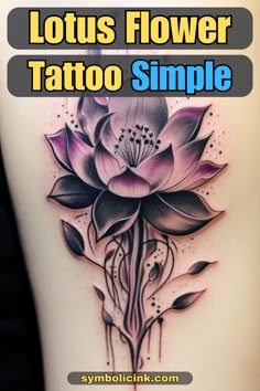 Lotus Flower Tattoo Simple Lotus Flower Tattoo Inner Wrist, Meaningful Lotus Tattoos For Women, Lotus Cherry Blossom Tattoo, Dot Lotus Tattoo, Lotus Tattoo With Color, Lotus Calf Tattoo, 3d Lotus Flower Tattoo, Lutos Tattoo Design Lotus Flowers, Lotus Flower Tattoo With Color