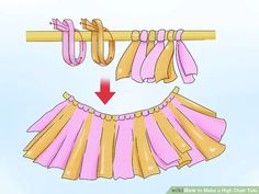 a pink and gold skirt hanging from a clothes line