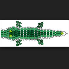 an image of a green and white alligator