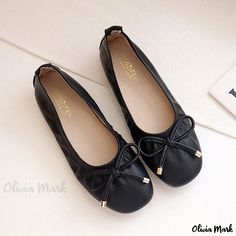 Olivia Mark - Classic Butterfly Knot Granny Shoes - Comfortable Flat Shoes with Shallow-Cut Design for Casual and Workwear Granny Shoes, Strap Sandals Flat, Flats Shoes Comfortable, Butterfly Knot, Square Head, Girly Shoes, Canvas Shoes Women, Comfortable Flats, Fashion High Heels