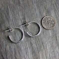 Extra Small Sterling Silver 3/4" Hammered Hoop Earrings – AccentYourself Hammered Hoop Earrings, Earrings Hoops, Dangly Earrings, Hammered Silver, Silver Wire, Handmade Earrings, Hoop Earrings, Stud Earrings, Sterling Silver