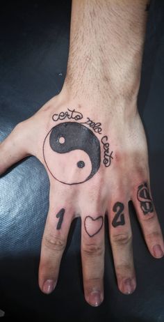 a person's hand with tattoos on it and the number twenty two in front of them