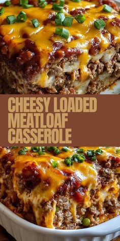 🧀 Comfort food lovers, this Cheesy Loaded Meatloaf Casserole is a must-try! Packed with savory ground beef, gooey melted cheese, and hearty flavors, this recipe is perfect for weeknight dinners or family gatherings. 🥩✨ Ready in under an hour, it’s a simple, delicious dish that’s sure to impress everyone at the table. Save this pin and make your next meal unforgettable! 💕🍽️ #CheesyRecipes #ComfortFoodFavorites #MeatloafCasserole #DinnerInspiration #EasyFamilyMeals Dinner Recipes Using Velveeta Cheese, Cheesy Meatloaf Casserole, Cheesy Loaded Meatloaf Casserole, Meatloaf Casserole Recipes, Meatloaf Mac And Cheese Casserole, Mac N Cheese Meatloaf Casserole, Quick And Easy Dinner Recipes Black People, Meatloaf Dinner Ideas Sides, Mac And Cheese Meatloaf Casserole