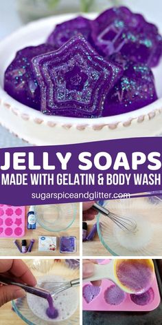 jelly soaps made with gelatin and body wash are so easy to make for kids