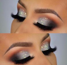 Easy Stunning Eye Makeup, Wedding Makeup Glitter Eyes, Winter 2023 Makeup Trends, Masquerade Ball Makeup, Arm Makeup, Makeup For Christmas, Cake Quinceanera, Machiaj Smokey Eyes, Mat Makeup