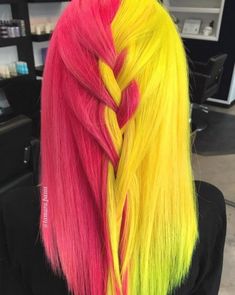 Half Braid, Neon Hair