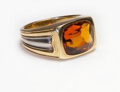 Antique Gold Platinum Citrine Men's Ring Yellow Signet Ring With Polished Finish For Formal Occasions, Rings Antique, Estate Rings, Costume Jewelry Earrings, Belt Purse, Ring Sale, Special Jewelry, Mens Luxury, Men's Ring