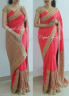 Designer Saree Look, Model Saree, Lehenga Embroidery, Lehenga Pink, New Saree Blouse Designs, Indian Bridal Lehenga, Sari Blouse Designs, Indian Saree Blouses Designs