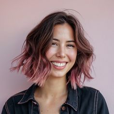 magnific mMQxyjippvRIGcidxKqI Bixie Cut with Soft Rose Petal Tips Hai Color, Hairstyles Dyed, Bixie Haircut, Haircut 90s, 90s Haircuts, Pink Bob, Curly Haircut, Dyed Tips, Haircut 2024