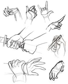 some hands are holding something and pointing it at the other hand with scissors in each hand