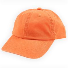 Protect their sweet little faces from the sun in our Orange Youth Baseball Cap! Key Features: Six-panel Garment washed twill fabric 100% cotton pigment dyed Features include a soft leather strap, antique brass buckle and tuck-in grommet Sizes: Youth - One size fits most Cheap Orange Casual Baseball Cap, Cheap Yellow Cap, Soft-washed Summer Baseball Cap, Casual Solid Brimmed Baseball Cap, Washed Dad Hat For Summer, Summer Washed Dad Hat, One Size Fits Most, Summer Washed Dad Hat, Classic Summer Dad Hat, One Size Fits Most, Classic Dad Hat For Summer