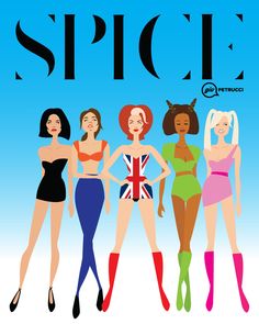 Drag Illustration, Spice Girls Party, 90s Costume Party, Jungle Prints, Spice World, Commercial Illustration, Inktober 2023, Star Costume