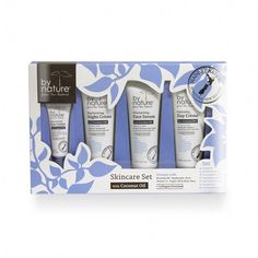 the skin care gift set includes three products, one for dry hair and one for face