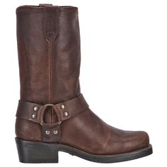 PRICES MAY VARY. Attached leather harness strap Oil resistant outsole Dogger heel Cushion insole Dolly Shirt, Boots Woman, Western Boots Women, Harness Boots, Leather Harness, Western Boot, Motorcycle Boots, Brass Ring, Calf Boots