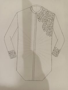 a drawing of a shirt with geometric designs on it