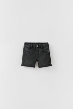 Baby Boys' Shorts | Online Sale | ZARA United States Mickey Mouse Shorts, Boy Black, Plain Sweatshirt, Denim Overalls Shorts, Zara Boys, Black Jean Shorts, Corduroy Shorts, Frayed Denim