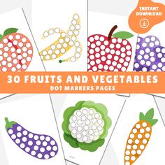 printable fruits and vegetables dot markers for kids