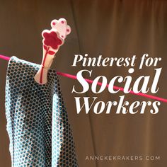 the pinterest for social workers is hanging on a clothes line with pink pins